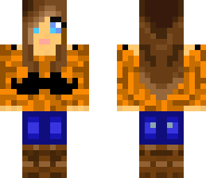 orange moustache girl