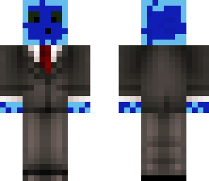 blue slime in a suit