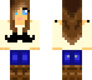 cream moustache girl
