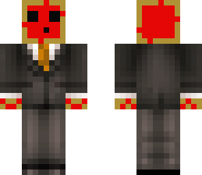 red and golden coloured slime in a suit