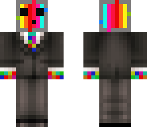 multi-coloured slime skin in a suit