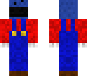 cookie monster in mario suit