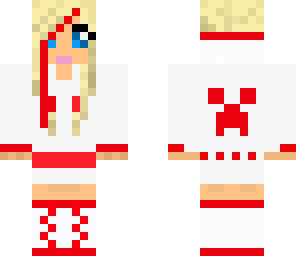 creeper girl in red and white