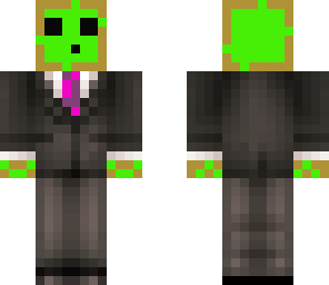 lime green slime in a suit