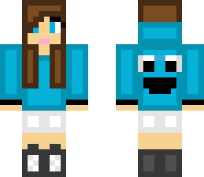 blocky outline cookie monster