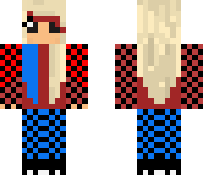 blue and red emo girl