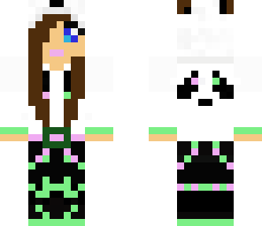 pink and green panda girl