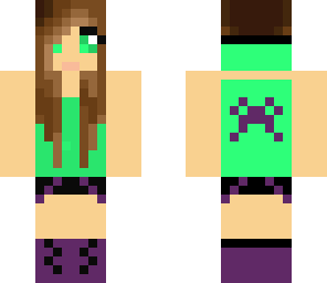 green and purple girl