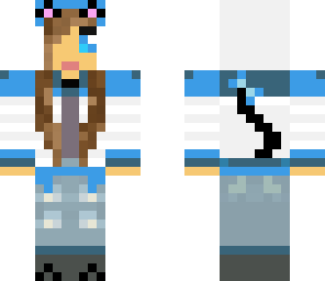 cat girl with hood up including zipper