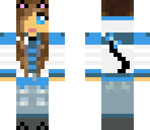 cat girl with hood down including zipper