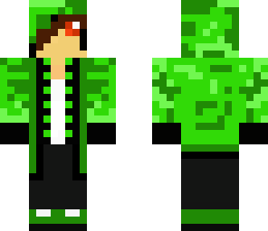 teenager in green hoodie