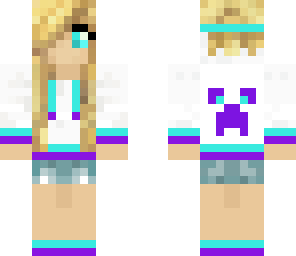 purple and blue creeper girl