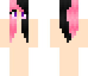hakf black half pink hair template