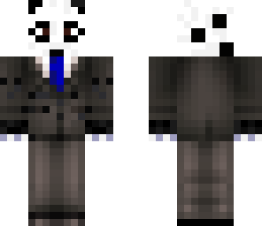 panda in blue tied suit