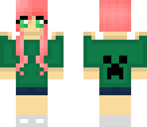 pink hair creeper girl