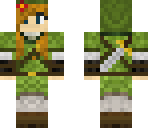 link girl with flower