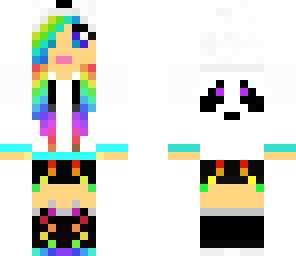 edited rainbow panda girl