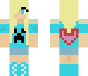 cute blue creeper girl