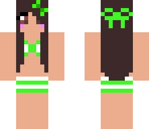 green bikini brown eyes