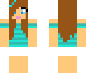 blue girl brown hair
