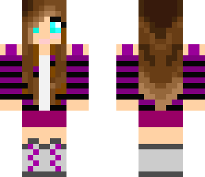 purple and black striped girl
