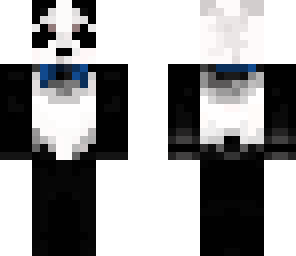 panda with a blue tie