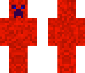 red creeper with ender-mouth and eyes