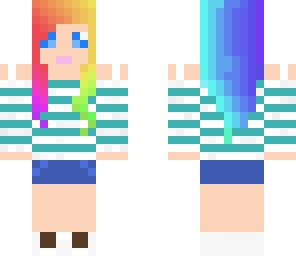 rainbow hair girl with chocolate headphones