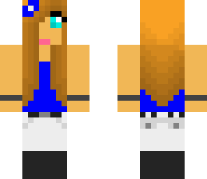 pretty girl with a blue bow
