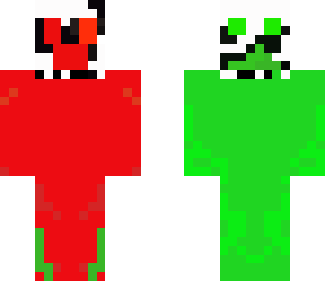 2 faced red and green baby enderman