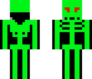 green skeleton man