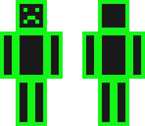 neon green creeper outlined