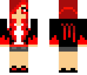red monster hoodie girl- curly hair edit