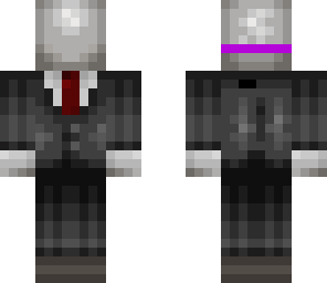 slenderman with green and purple head phones