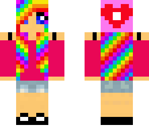 cute girl valentines with rainbow hair