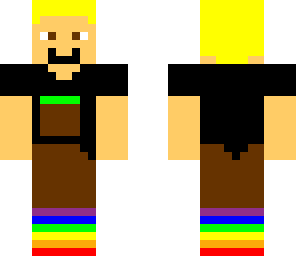a guy with rainbow boots