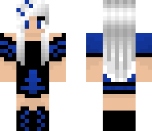 blue black dress silver hair