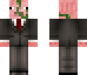 diseased pig in a suit