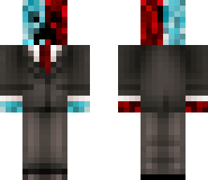 blue and red creeper in a suit