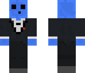 dark blue slime in a tuxedo
