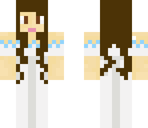 girl with a long sky-blue dress