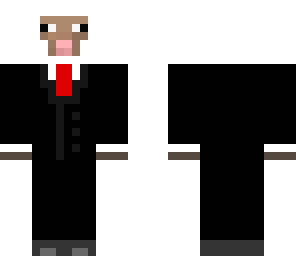 white sheep wearing suit
