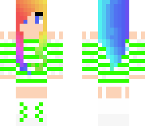 rainbow girl green