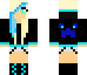 blue creeper hoodie girl