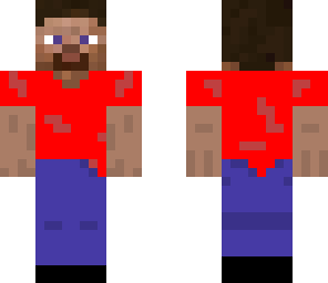 red steve with headphones