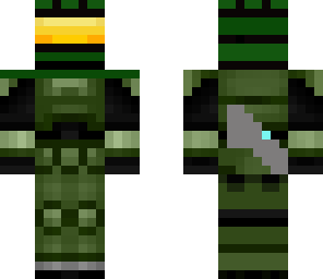 master cheif with gun on back