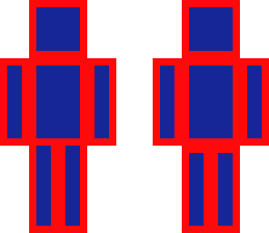 red and blue cool block guy