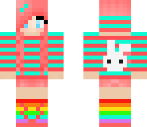 the pink haired rainbow pink and blue girl fixed