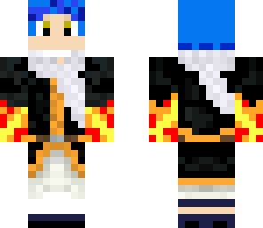 natsu dragneel fire fist with blue hair