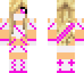 white and pink ninja girl
